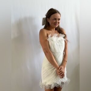 Lulus white ruffle dress